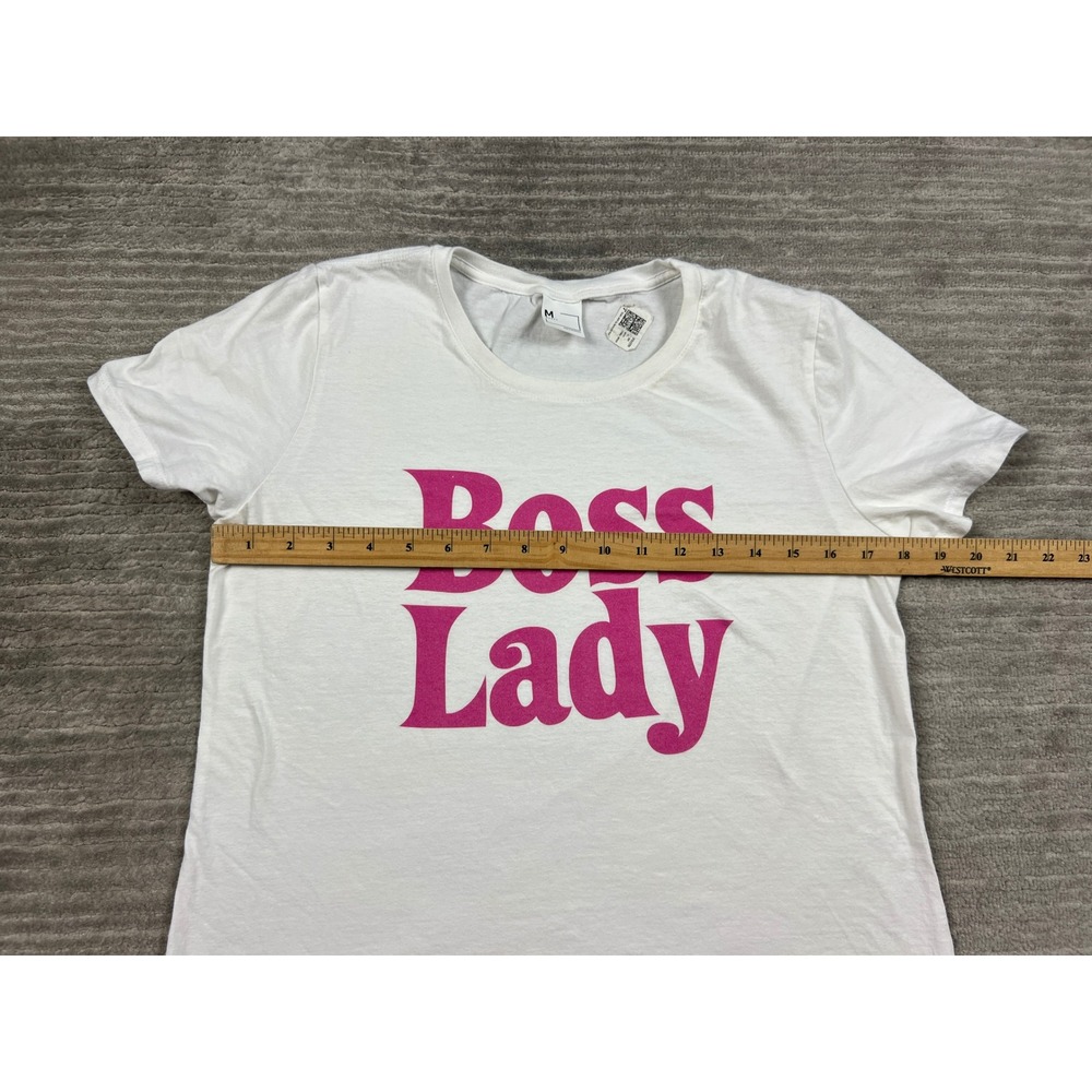 Unbranded T-Shirt Women M White Boss Lady Graphic Short Sleeve Cotton Tee - Picture 2 of 8